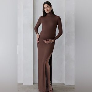 The Monica Maternity Dress / Bumpsuit Brown